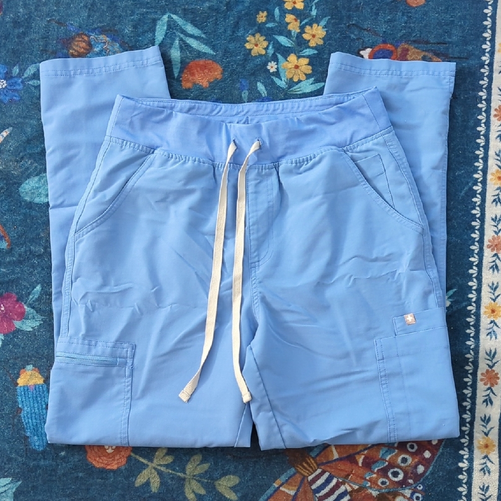 Figs Women's Sky Blue Scrub Pants with Drawstring